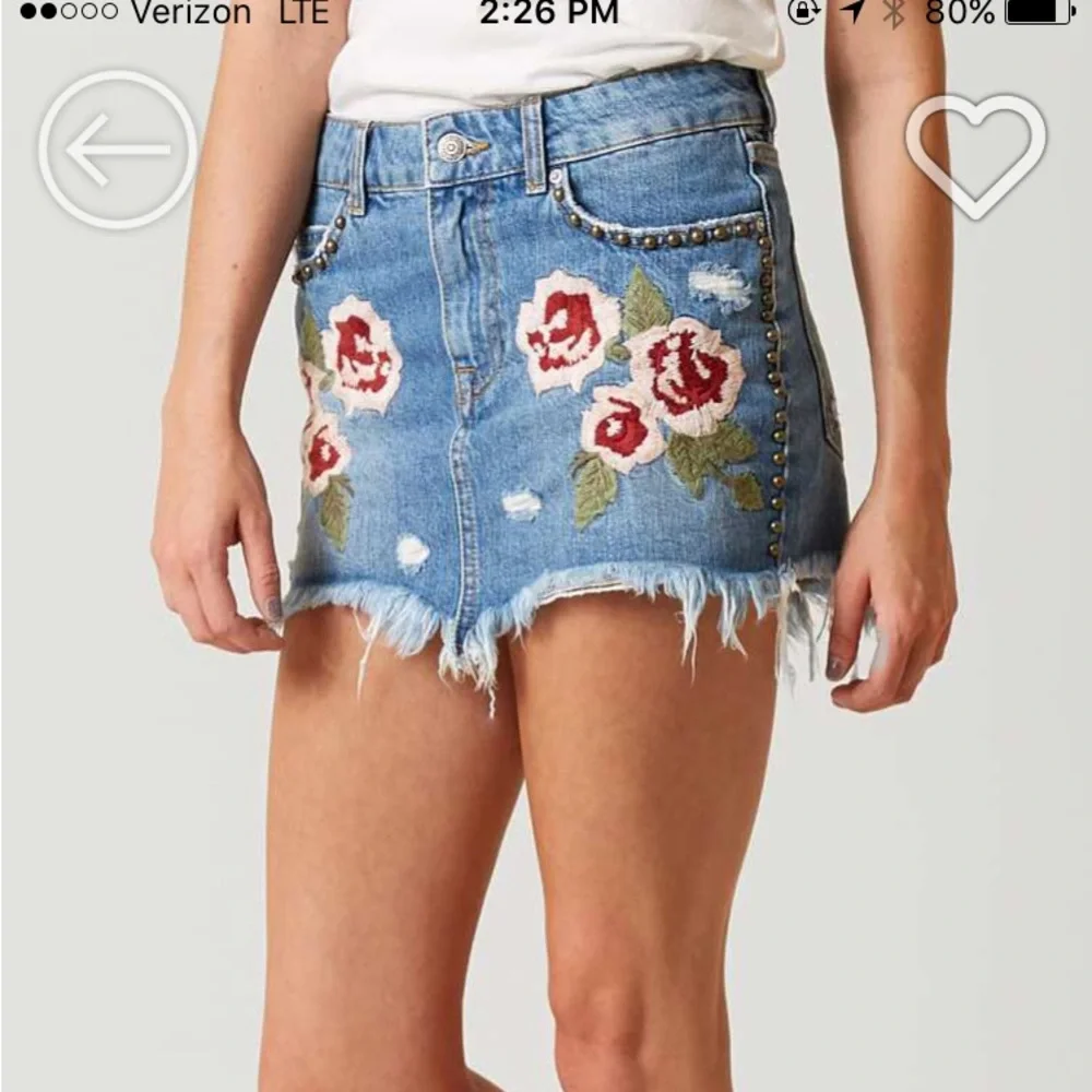 Free people denim mini skirt - Picture 7 of 8